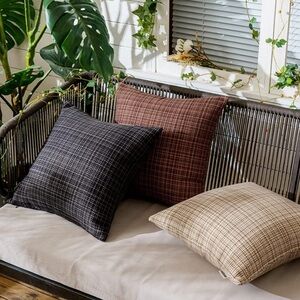 Set of two black outdoor accent pillow covers